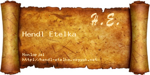 Hendl Etelka névjegykártya